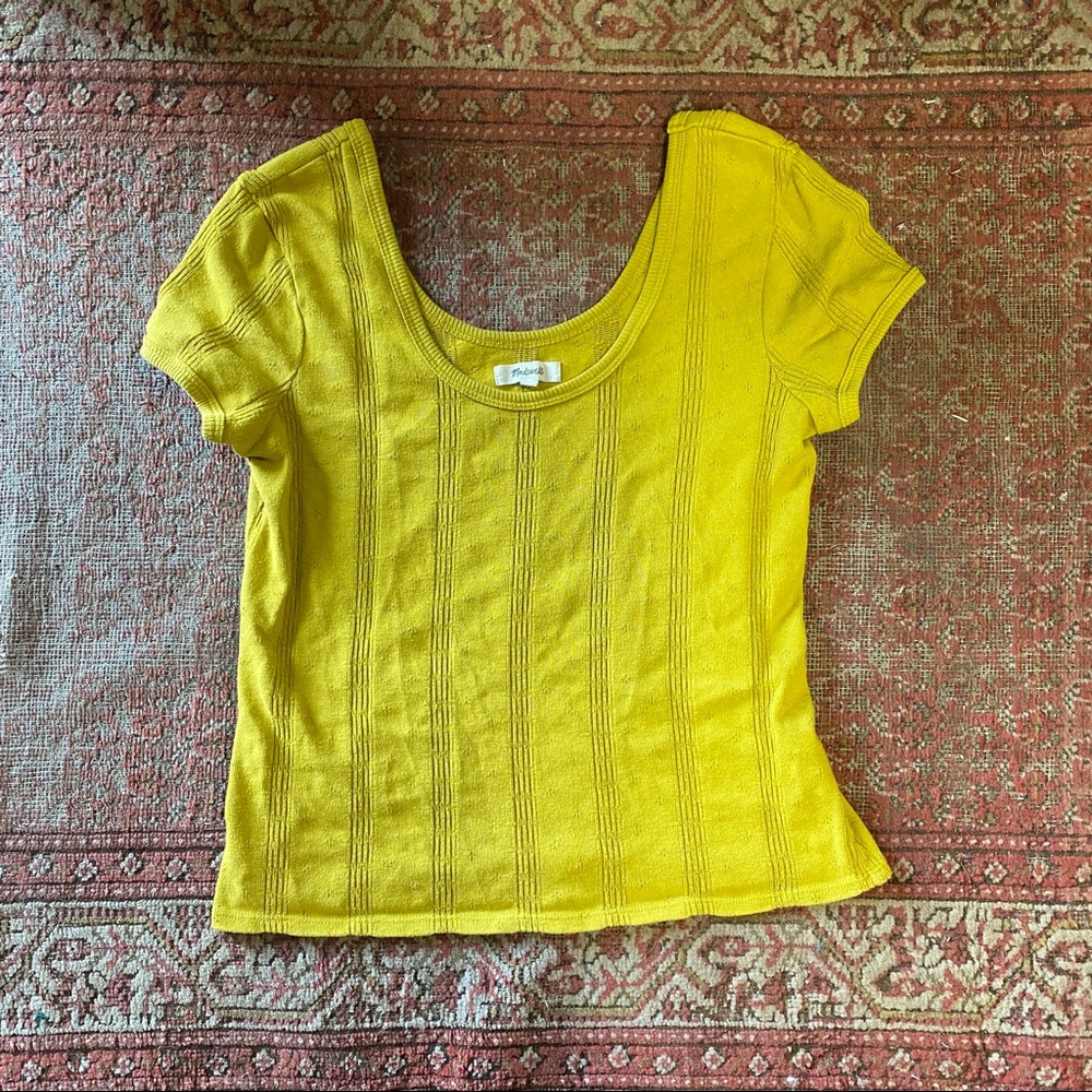 Madewell chartreuse shirt